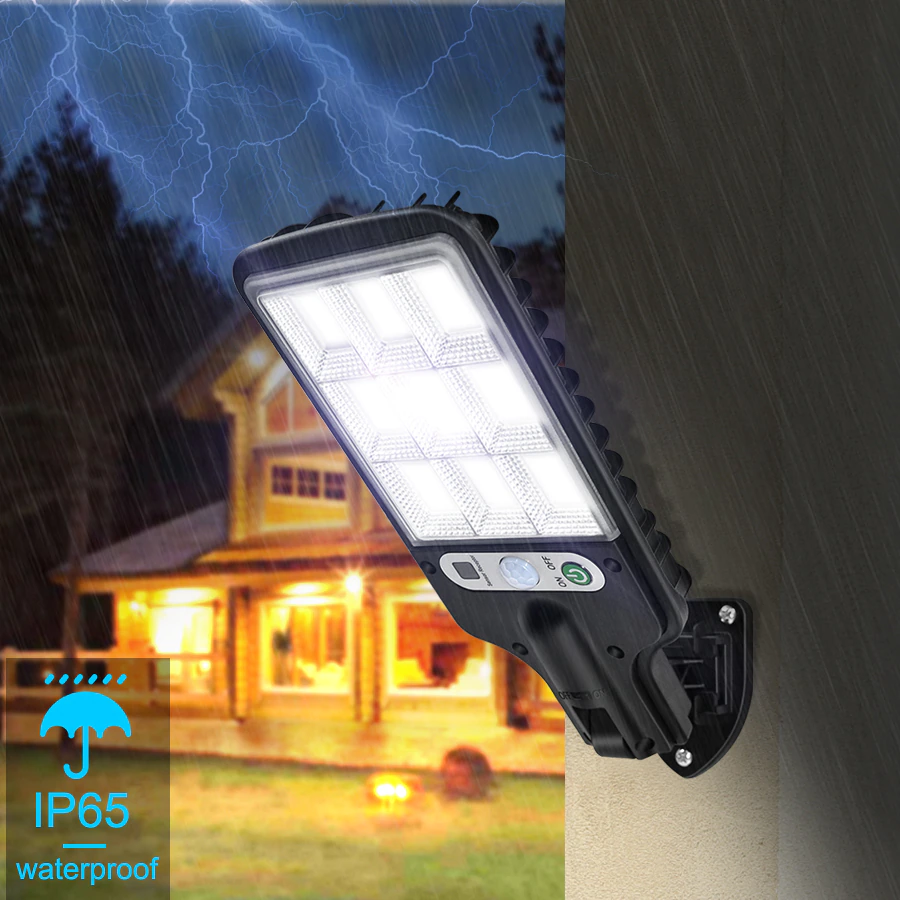 Solar LED lamp with 120W motion sensor with remote control with 128 LEDs1