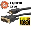 DVI-D / HDMI kabel · 3 m pozlacený