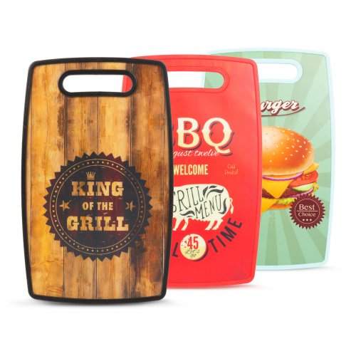 Krájecí deska - "BBQ" 3 druhy designu - 37 x 23 cm