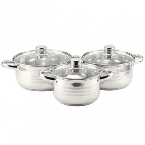 Perfect Home Star 6dílná sada nerezových hrnců se skleněnou poklicí 14721