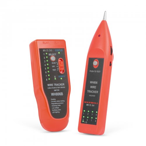 Vyhledávač kabelových párů se zvukovou signalizací, LED – tester kabelů RJ45