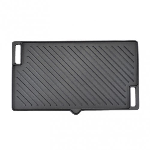 Litinová grilovací deska 45*25 cm, oboustranná s výlevkami