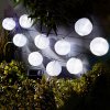 Řetěz ze solárních lampionů – 10 ks bílých lampionů, studená bílá LED – 2,5 m
