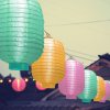 Solární lampion – 3 barvy – studená bílá LED – 21 cm