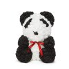 Panda z růží – s červenou mašlí – 40 cm
