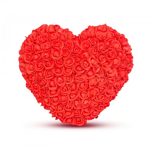 Srdce z růží - červené - 40 cm