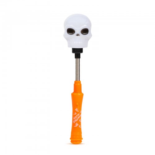 Halloweenská LED lampa – lebka na pružině – na baterie