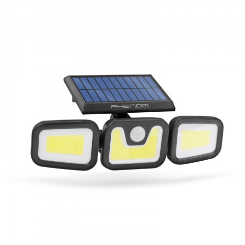 Solární reflektor s pohybovým senzorem – páčkový, otočný – 3 COB LED