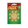 Vánoční dekorace na stůl – sněhová vločka – zlatá – 7 x 7 cm – 5 ks / balení