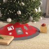 Ubrus pod vánoční stromek – 97 cm – polyester – šedý / červený