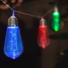 LED světelný řetěz – žárovky – 10 LED – 1,9 metru – barevný – 2 x AA