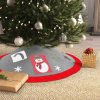 Ubrus pod vánoční stromek – 97 cm – polyester – červená / šedá