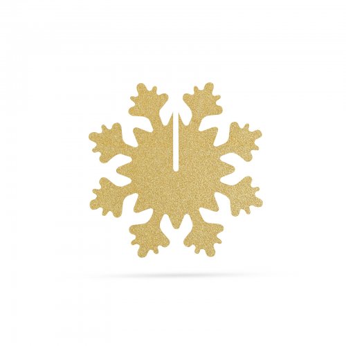 Vánoční dekorace na stůl – sněhová vločka – zlatá – 7 x 7 cm – 5 ks / balení