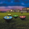 Zápichová LED solární lampa – květiny – barevná – černá – plast – 360 cm