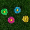 Zápichová LED solární lampa – květiny – barevná – černá – plast – 360 cm