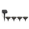 Zápichová LED solární lampa – květiny – barevná – černá – plast – 360 cm