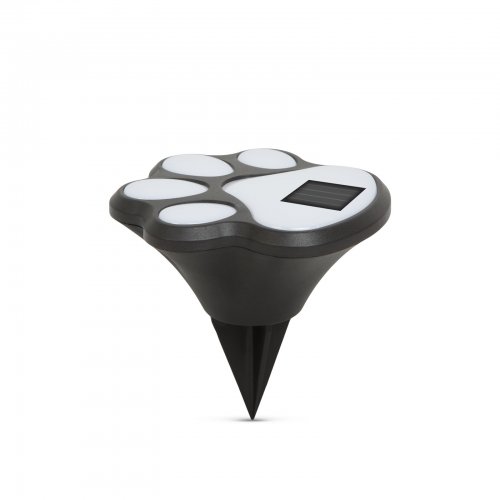 LED solární lampa – psí tlapka, zapichovací – plast – černá
