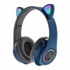 Bluetooth sluchátka s kočičíma ušima s RGB osvětlením