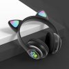 Bluetooth sluchátka s kočičíma ušima s RGB osvětlením