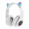 Bluetooth sluchátka s kočičíma ušima s RGB osvětlením