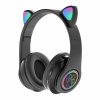 Bluetooth sluchátka s kočičíma ušima s RGB osvětlením