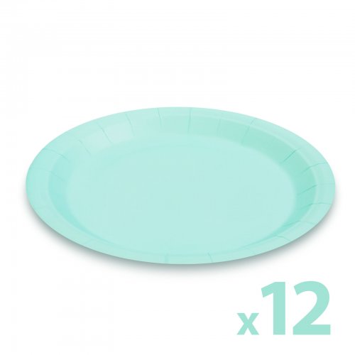 Sada papírových talířů - modré - 23 cm - 12 ks / balení
