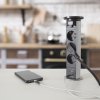 Skrytý prodlužovač se zabudovaným motorem - stříbrný 3 x 250 V + 2 x USB