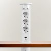 Skrytý prodlužovač se zabudovaným motorem – bílý 3 x 250 V + 2 x USB