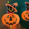Halloweenský dýňový lampion – s figurkou ducha – závěsný – 26 cm