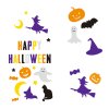 Sada halloweenských papírových samolepek – více druhů motivu