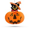 Halloweenský dýňový lampion – s figurkou ducha – závěsný – 26 cm