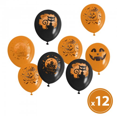 Sada halloweenských balónků – 6 druhů – 20 ks / balení