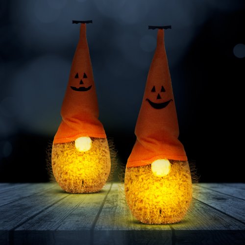 Halloweenský LED skřítek – polyester – 20 cm – 2 druhy
