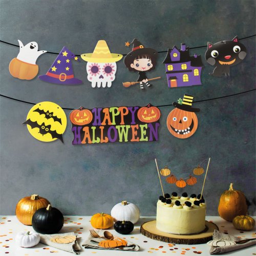 Halloweenský papírový girland - více druhů motivu - 3,5 m