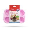 Silikonová forma na 6 muffinů růžová
