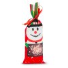 Vánoční držák na láhve s mašlí – sněhulák – polyester – 32 x 12,5 cm