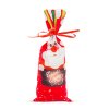 Vánoční držák na láhve s mašlí - Mikuláš - polyester - 32 x 12,5 cm