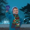 Vánoční šála - 100 cm - s LED, na baterie, zelená