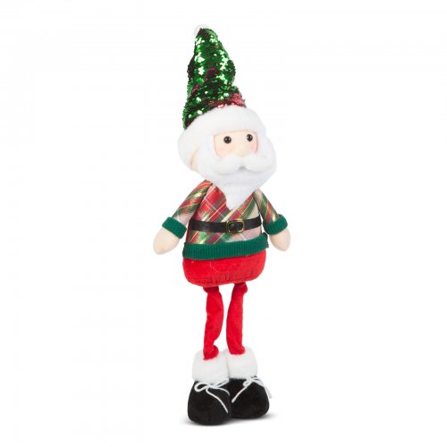 Stojící vánoční textilní figurka – Mikuláš – teleskopické nohy – 95 x 25 x 20 cm