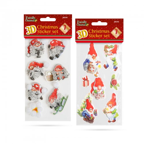 Sada vánočních 3D samolepek – 2 druhy