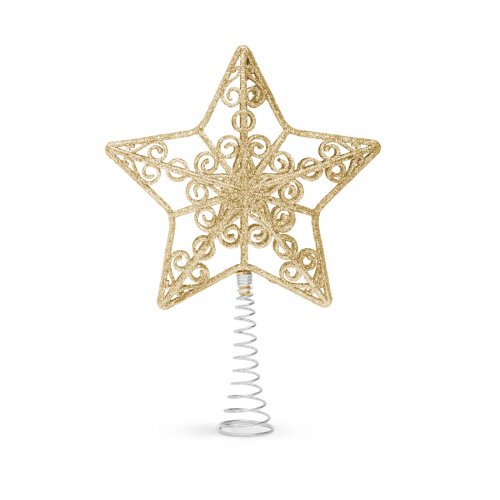 Ozdoba na špičku vánočního stromku – hvězda – 20 x 15 cm – zlatá