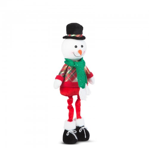 Stojící vánoční textilní figurka – 58 x 18 x 13 cm – sněhulák