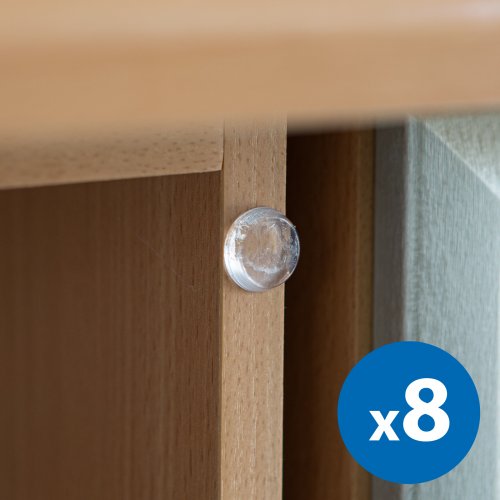 Sada zarážek na dveře – průhledné – 18 mm – 8 ks / balení