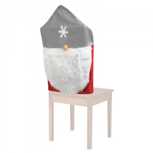 Vánoční dekorace na židli – skandinávský skřítek – 50 x 60 cm – šedá/červená