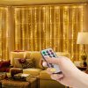 Světelný závěs – 300 ks teplých bílých microLED – 3 x 3 m – 230V – s dálkovým ovladačem
