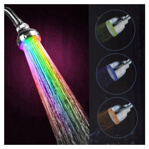 Kruhová LED sprchová hlavice měnící barvu