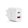 Síťový adaptér USB + Type-C PD20W rychlé nabíjení - bílý