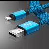 Extra odolná Lightning iPhone rychlonabíječka a datový USB kabel 1 m - Modrá
