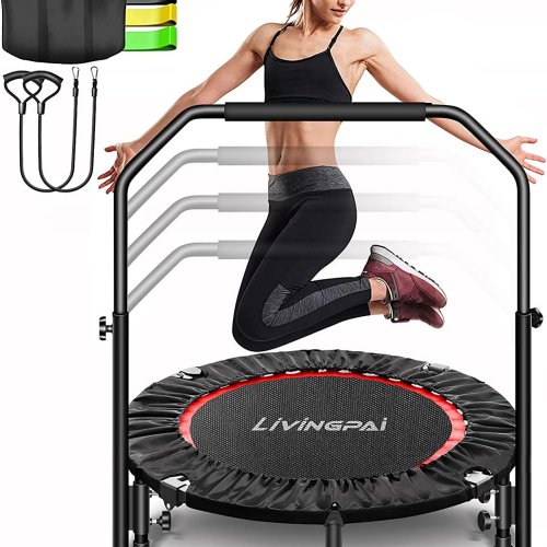 Livingpai skládací a nastavitelná fitness trampolína