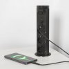 Skrytý prodlužovač se zabudovaným motorem &amp;quot;Touchcontrol&amp;quot; 3 zásuvky + USB + Type-C - černý